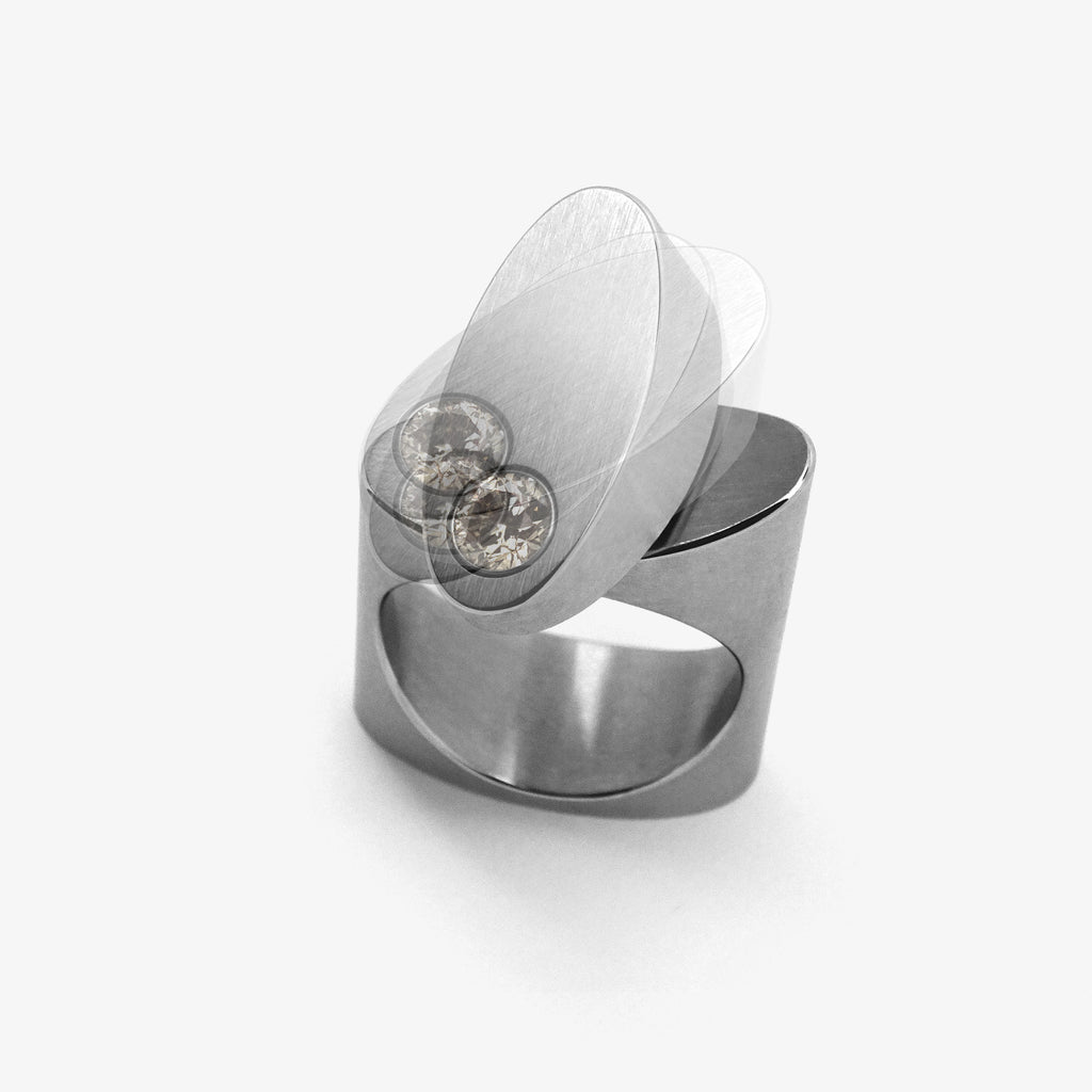 Stainless steel on sale diamond ring