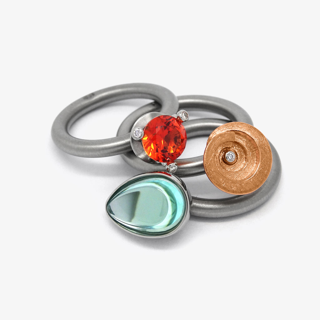 ROSE GOLD MELANGE RING SET