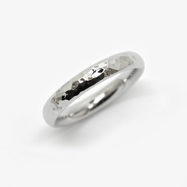 OVAL VOLUMINOUS - PLATINUM 4MM - HAMMERED