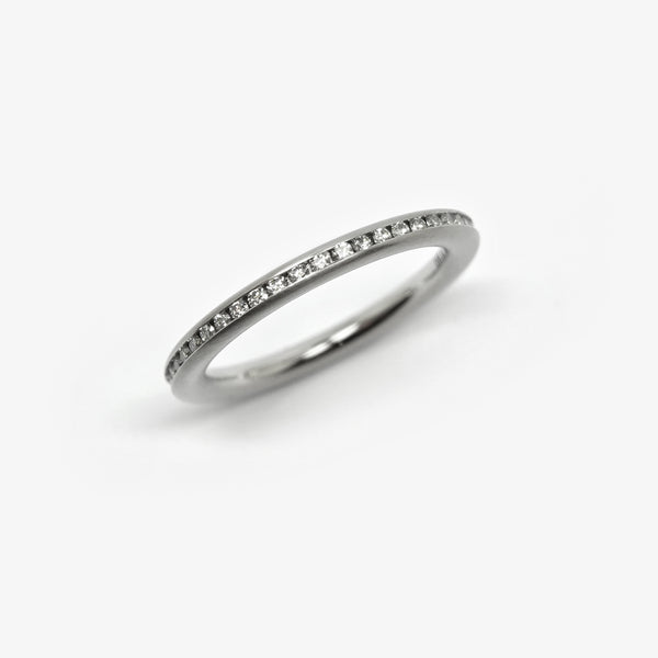 SATELLITE OVAL ETERNITY WEDDING RING - PLATINUM 2MM