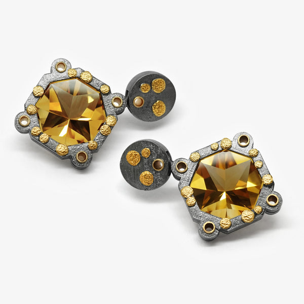 XL CAPELLA EARRINGS - GOLD CITRINE
