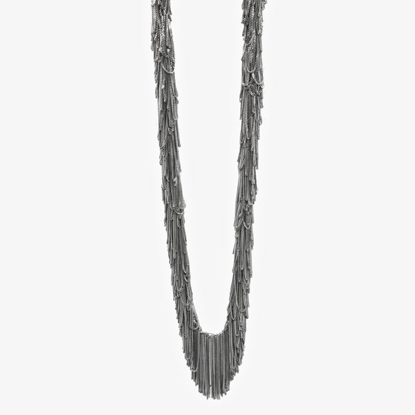 WATER NECKLACE - WHITE RHODIUM
