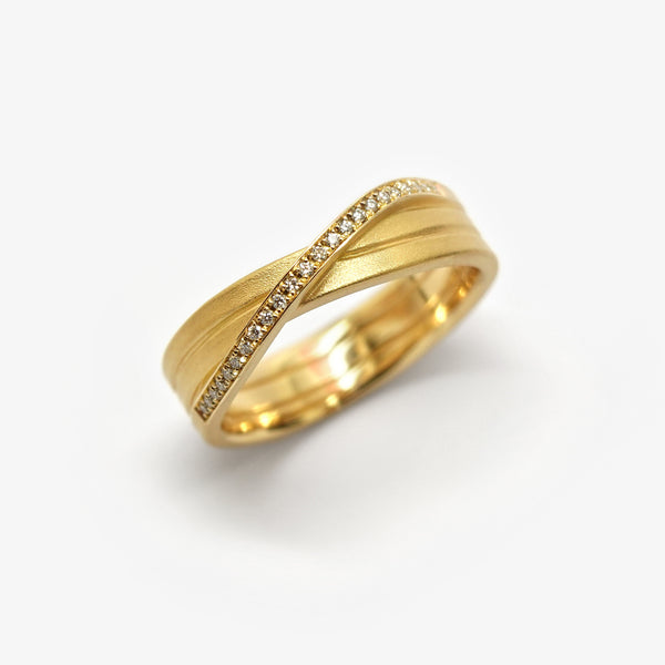 ENDLESS RING 1.5 - 3 TIMES - YELLOW GOLD - 1.5MM + DIAMONDS