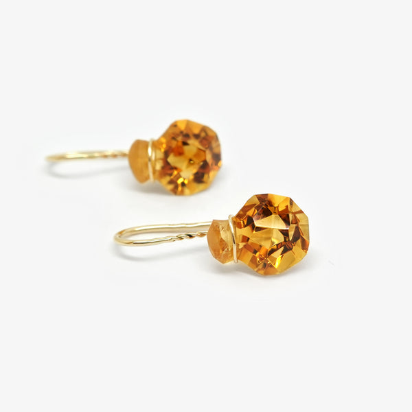 SMALL GOLD CITRINE EARRINGS