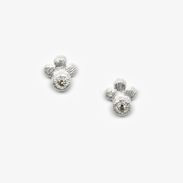 KASSIOPEIA STUDS - SILVER + DIAMONDS