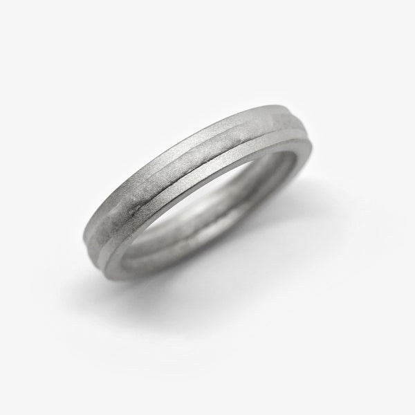 FUSION WEDDING RING 4MM - 950 PLATINUM + PURE PLATINUM