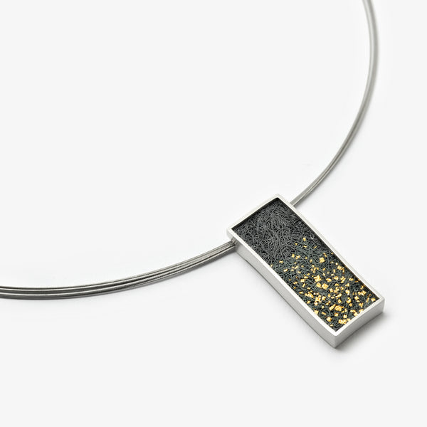 OBLONG PENDANT - GOLD CONFETTI