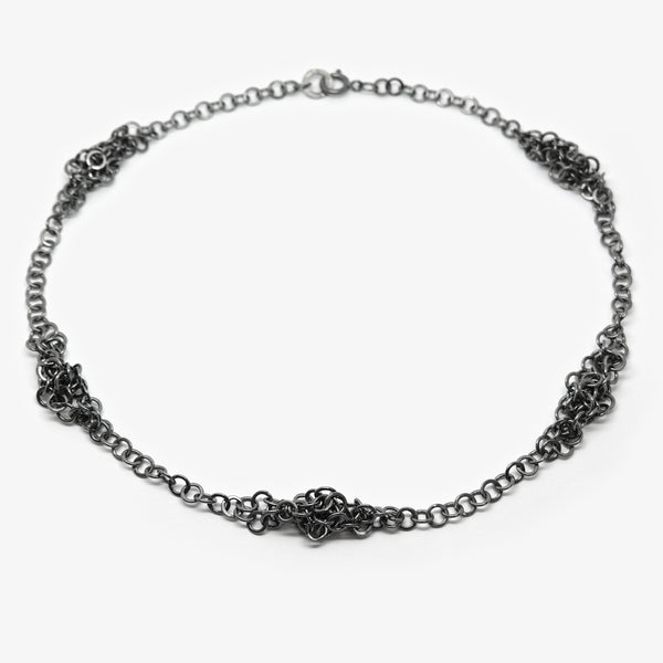 DARROW CLUSTER CHAIN NECKLACE - SILVER - OXI