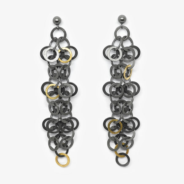 REDPATH EARRINGS - LONG - OXI & GOLD