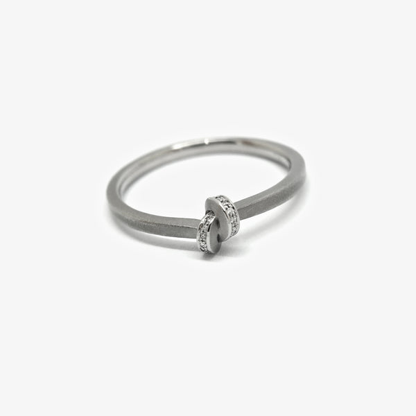 KNOT RING #300 - 1.5MM - STEEL + DIAMONDS