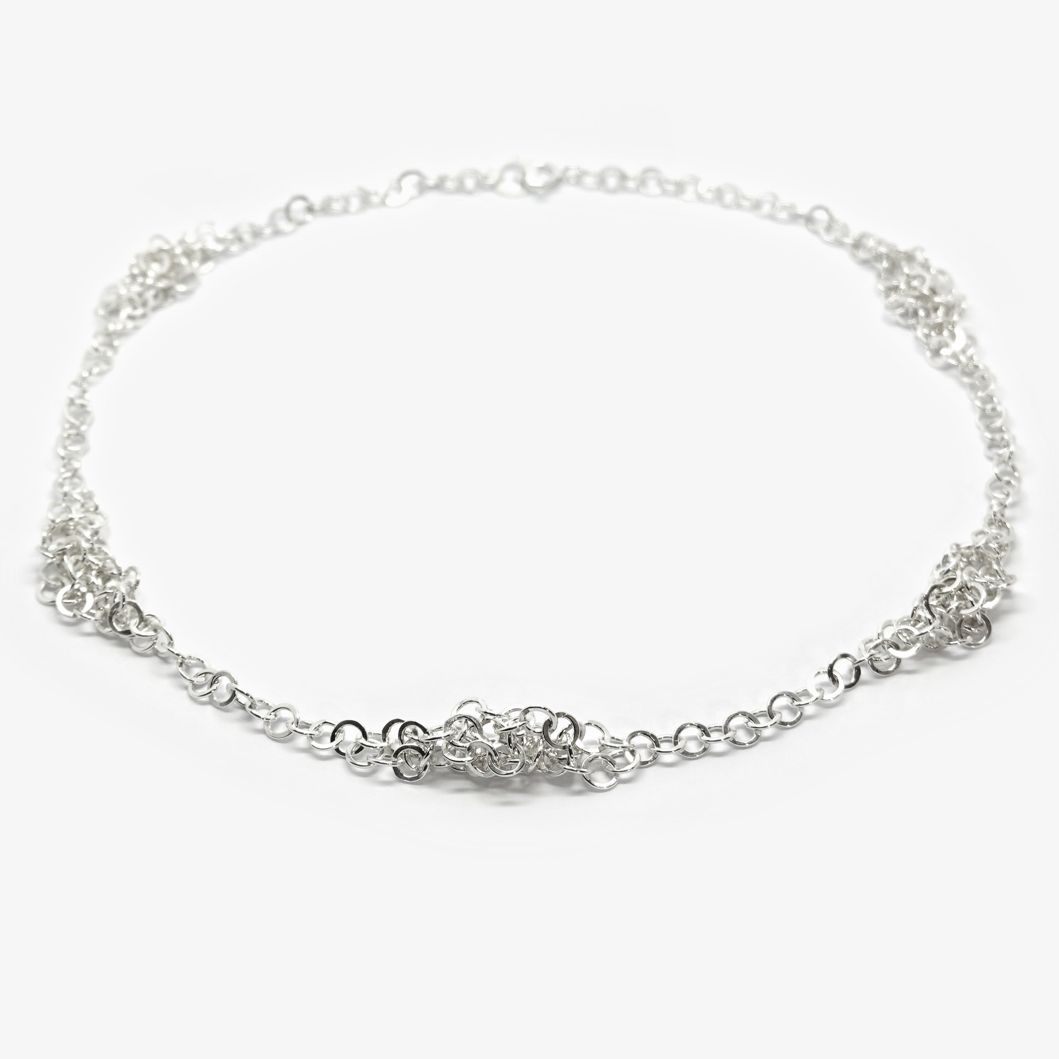 DARROW CLUSTER CHAIN NECKLACE - SILVER