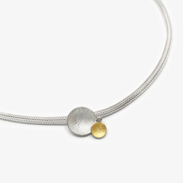 DISKS NECKLACE + DIAMOND