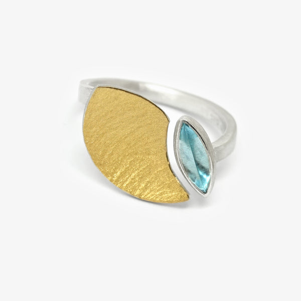 LEAF RING + NAVETTE TOPAZ