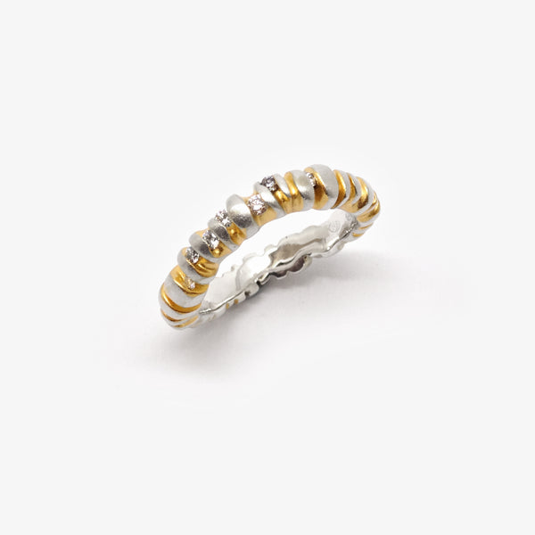JEWELLED RING - 7 DIAMONDS - NARROW