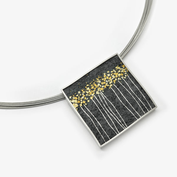 LARGE SQUARE PENDANT - WILD FLOWERS
