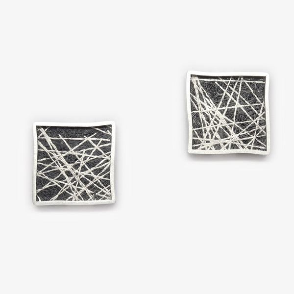 LARGE STUDS - SILVER WOOL