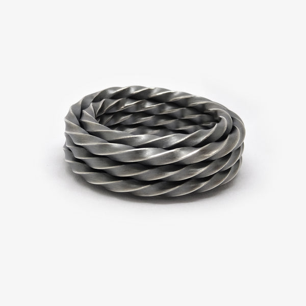 PIVOT 3 RING - SEMI-OXIDISED SILVER