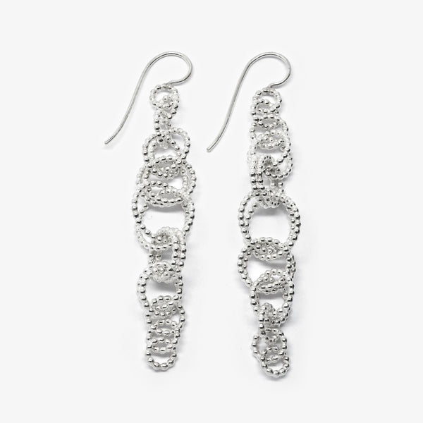 CLOUD EARRINGS - 8CM - SILVER