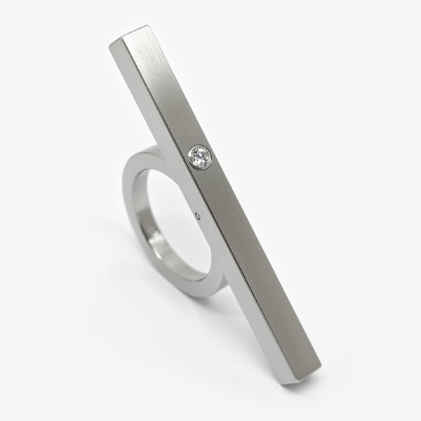 BAR RING + DIAMOND 0.12
