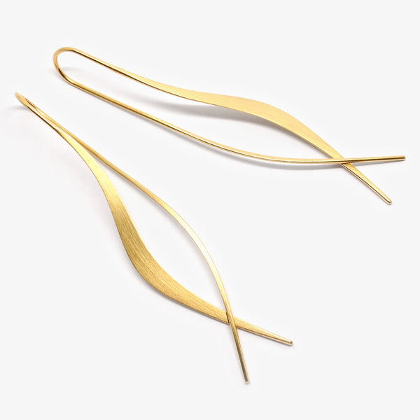 LEAVES EARRINGS - LONG - YELLOW GOLD