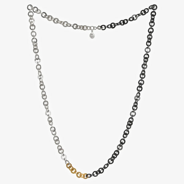 TAY NECKLACE - BLACK WHITE & GOLD