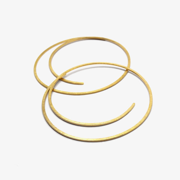 LINEAR EARRINGS - CREOLES ROUND - YELLOW