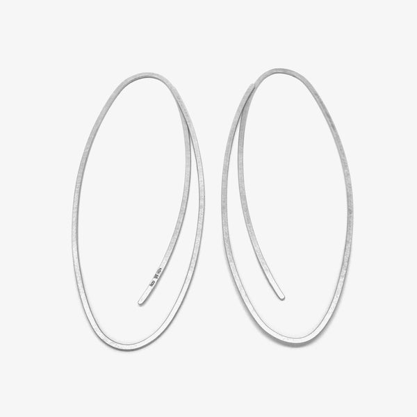 LINEAR EARRINGS XL - OVAL - PLATINUM