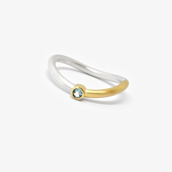 INSET WARP RING - LONDON TOPAZ
