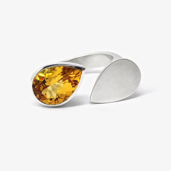 DROPS RING - SILVER + CITRINE