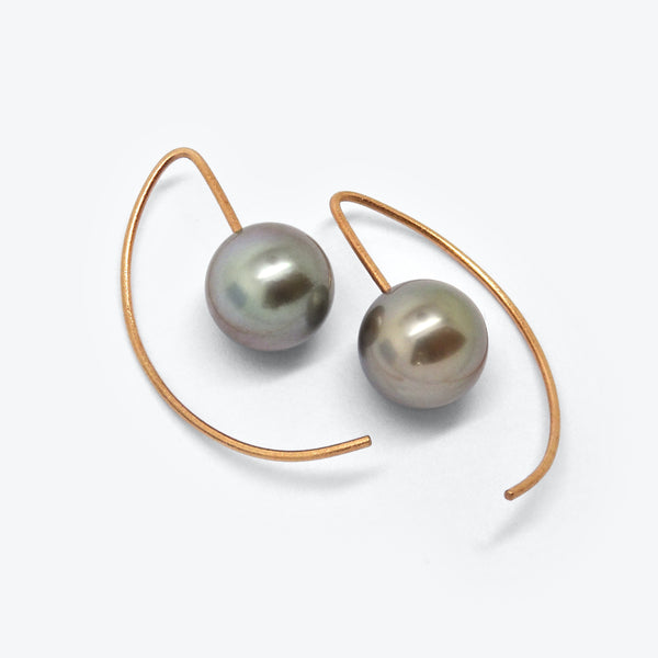 TAHITI PEARL DROP EARRINGS - ROSE