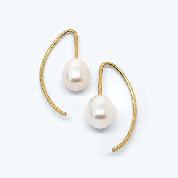 SMALL PEARL EARRINGS - YELLOW + CREAM