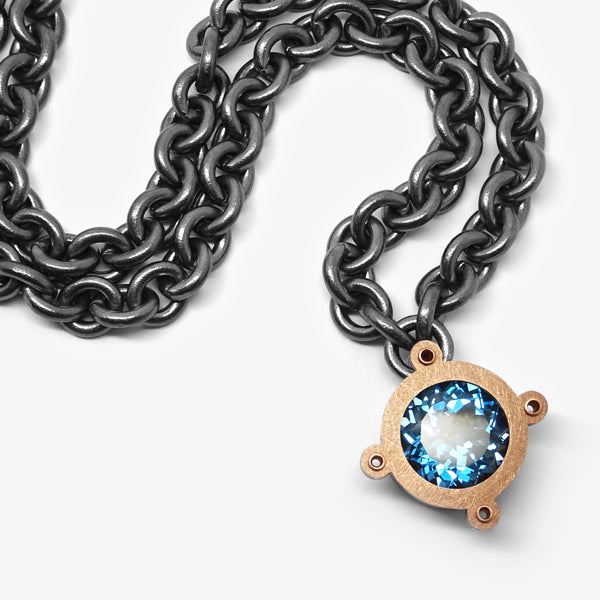 XL TOPAZ ANDROMEDA PENDANT + ROSE GOLD