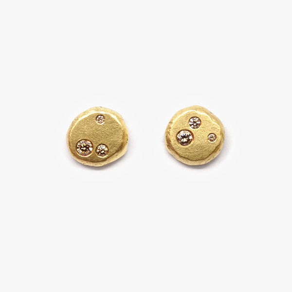 RANDOM STUDS - YELLOW GOLD + 6 DIAMONDS