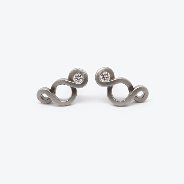 ENDLESS STUDS - GREY GOLD + DIAMONDS