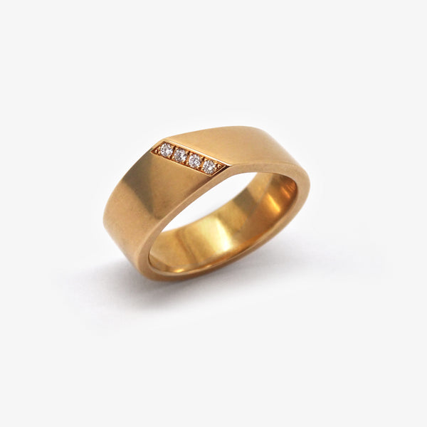 BOND WEDDING RING - MEDIUM - ROSE GOLD + DIAMONDS
