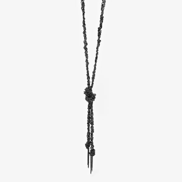 TWIST NECKLACE - BLACK RHODIUM
