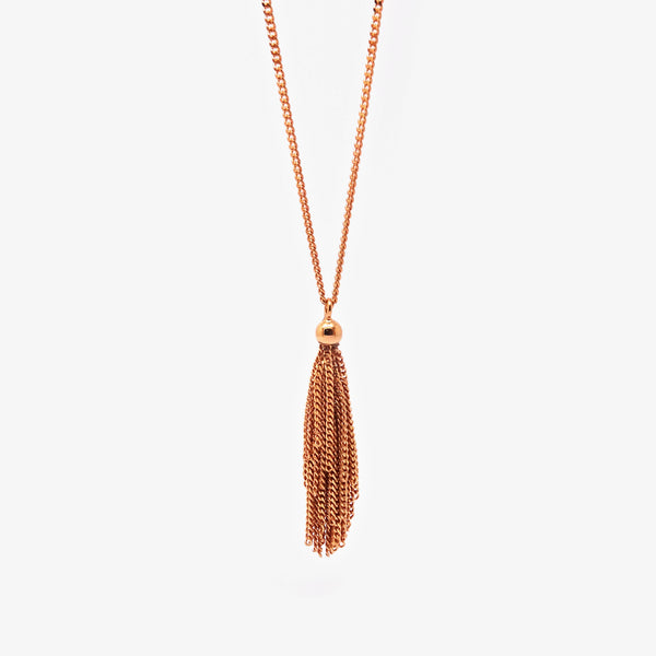 SMALL TASSEL PENDANT - ROSE GOLD PLATED