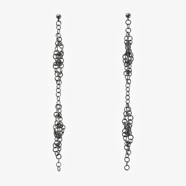 DARROW EARRINGS - LONG - OXIDISED