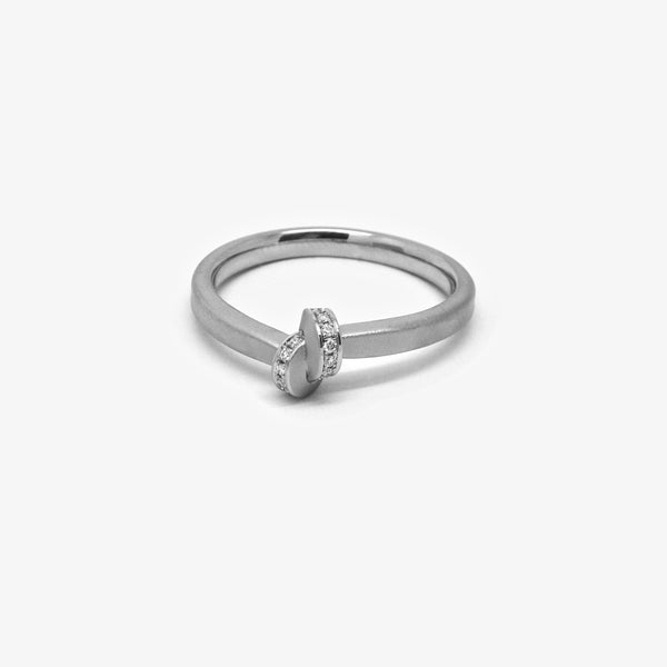 KNOT RING #300 - 2MM - PLATINUM + DIAMONDS