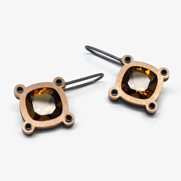XL VELA EARRINGS - WHISKY CITRINE