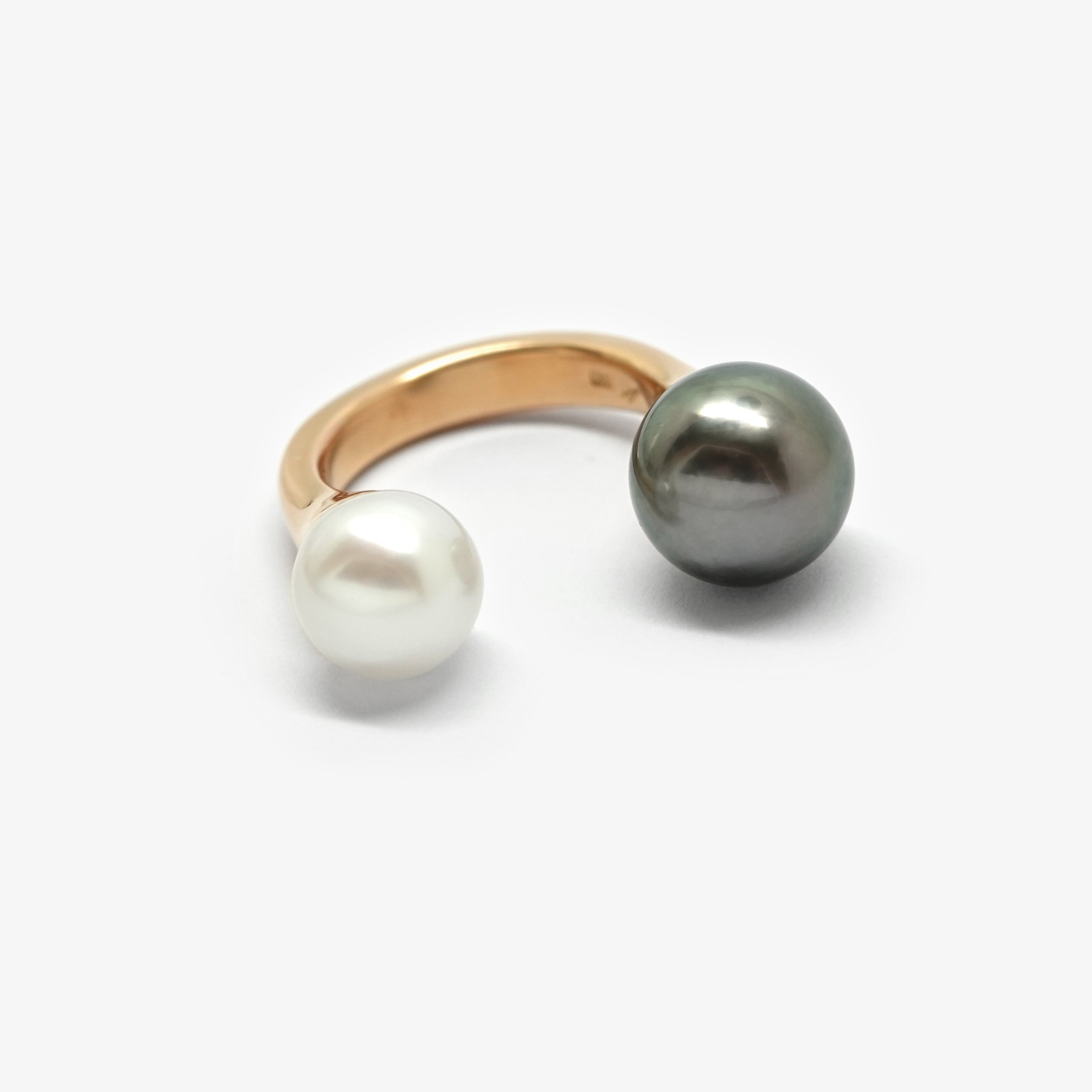 PEARL U RING - ROSE GOLD
