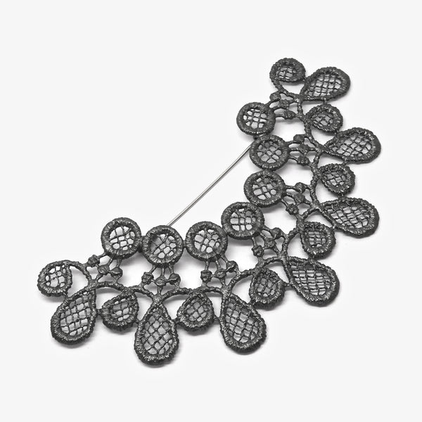 CHANTILLY BROOCH - OXIDISED SILVER