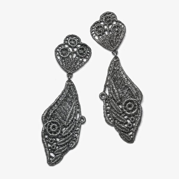 MADAMA BUTTERFLY EARRINGS - OXIDISED SILVER