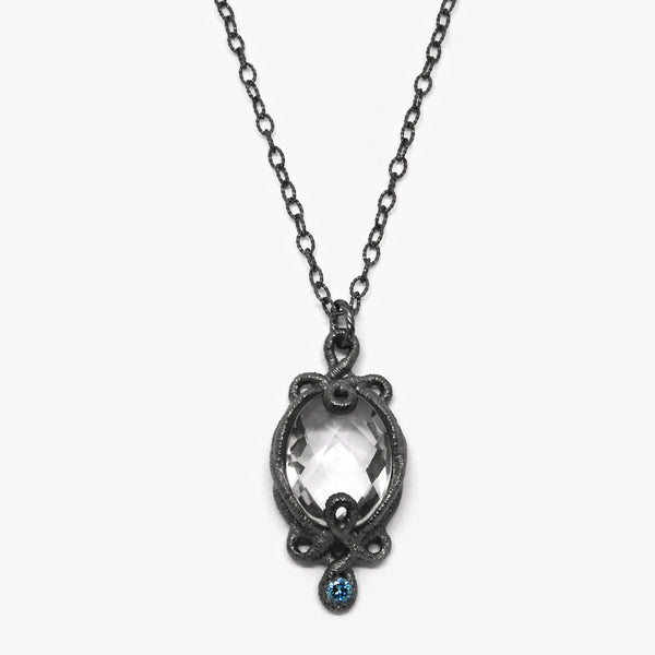 UNDINE PENDANT - CRYSTAL + BLUE DIAMOND