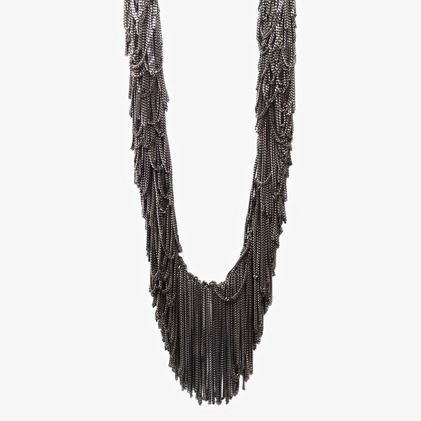WATER NECKLACE - BLACK RHODIUM