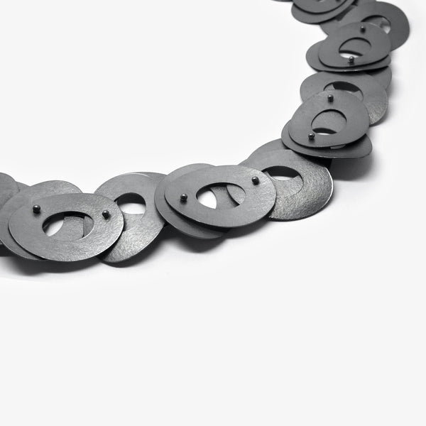 ELIPSE NECKLACE - OXIDISED SILVER