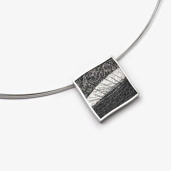 SQUARE PENDANT - SILVER LANDSCAPE