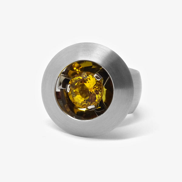 HELIOS RING - LARGE - GOLD CITRINE