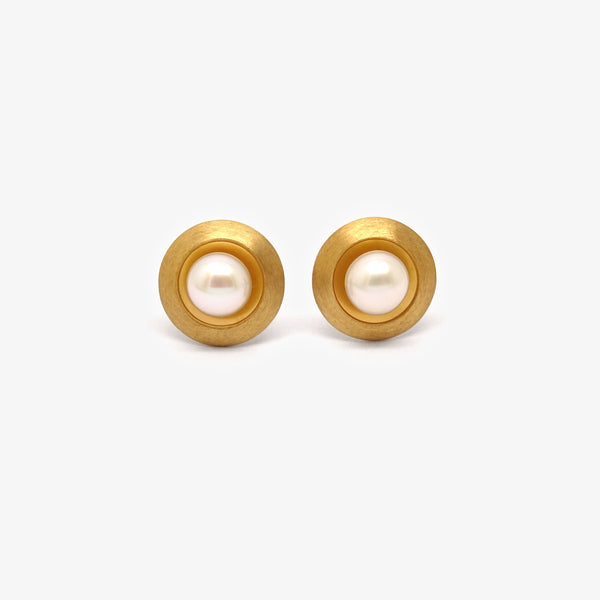 HELIOS STUDS - SMALL - GOLD + PEARLS
