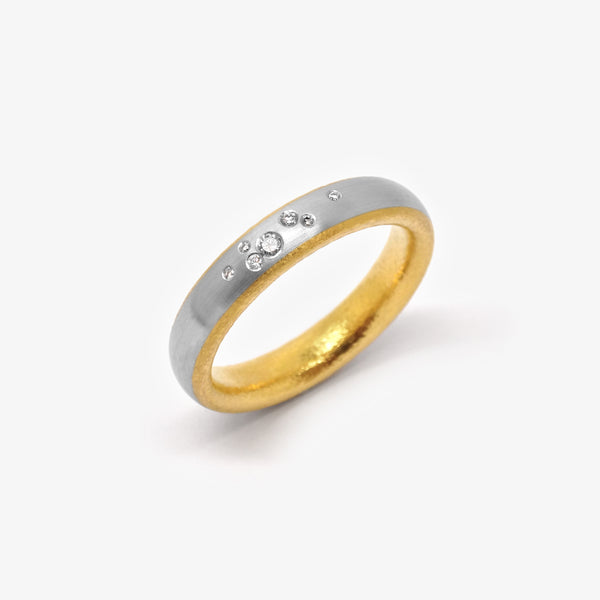 TOGETHER WEDDING RING + DIAMOND SCATTER